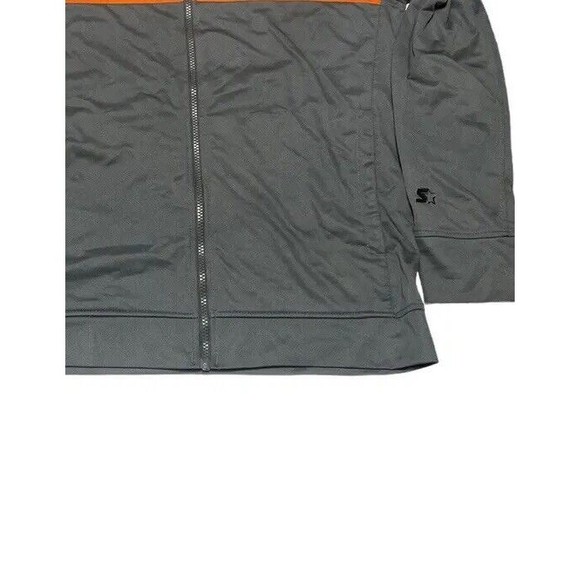 Starter Track Jacket Men's Size Medium Full Zip Gray Orange Stripe EUC - Picture 5 of 14